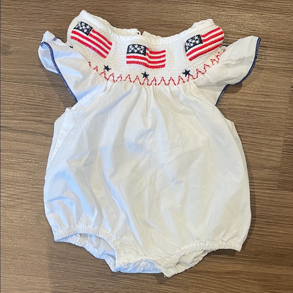 Patriotic Baby Romper with Flag Design